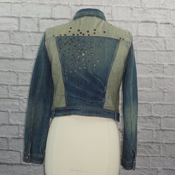 DKNY Jeans Two Tone Denim Jean Jacket - Picture 3 of 8